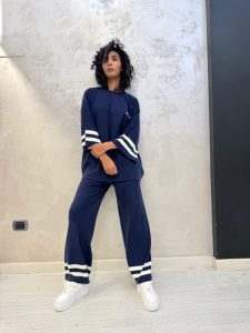 Maglia Gaelle Paris blu riga bianca