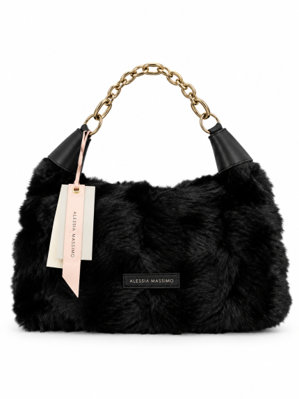 Borsa Alessia Massimo media in eco pelliccia