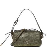 Borsa Pinko verde oliva con strass