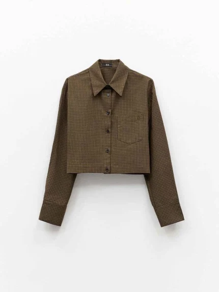 Camicia Eleh corta fantasia quadro piccolo.