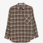 Camicia Eleh quadro marrone e grigio calda.