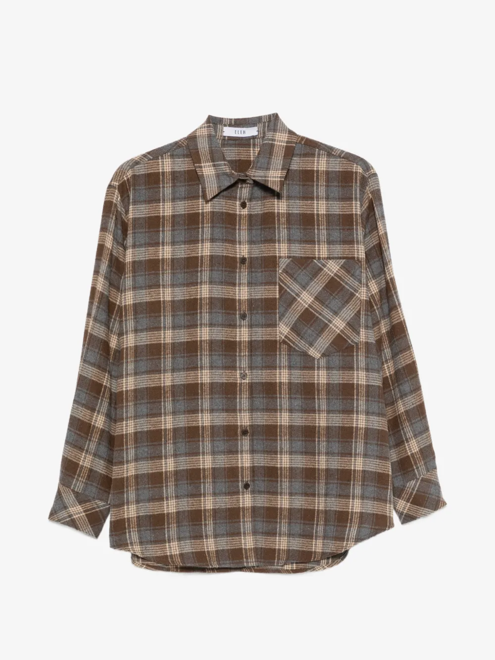 Camicia Eleh quadro marrone e grigio calda. Camicia Eleh quadro marrone e grigio calda.
