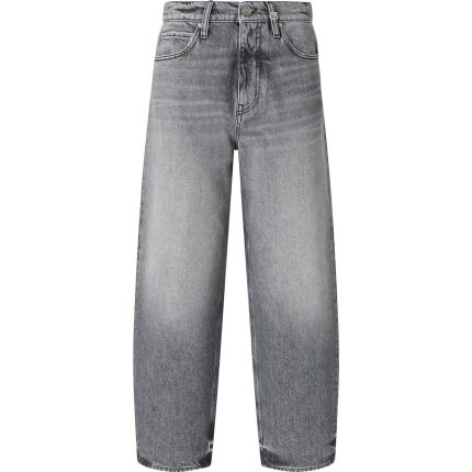 Denim Pinko grigio con logo sulla tasca.
