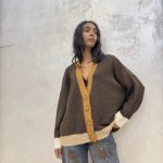 Cardigan Griffai multicolor base marrone