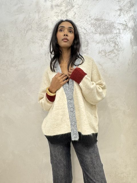 Cardigan Griffai multicolor base burro cardigan Griffai multicolor base burro