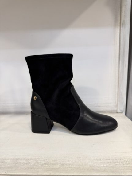 Tronchetto Elle nero tacco largo