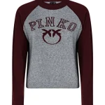 Maglia Pinko grigia e bordeaux