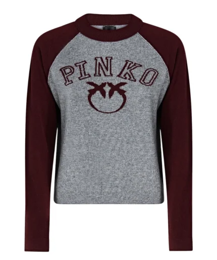 Maglia Pinko grigia e bordeaux