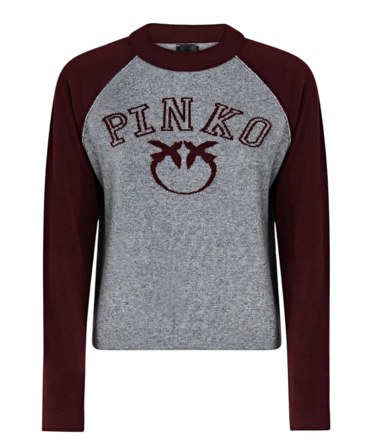 Maglia Pinko grigia e bordeaux Maglia Pinko grigia e bordeaux