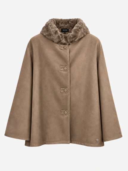 Eco montone marrone Ragno reversibile eco pelliccia con bottoni