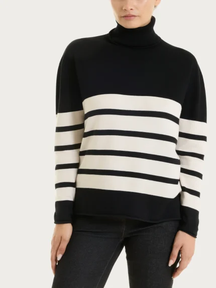 Maglia Ragno collo alto riga orizzontale grande