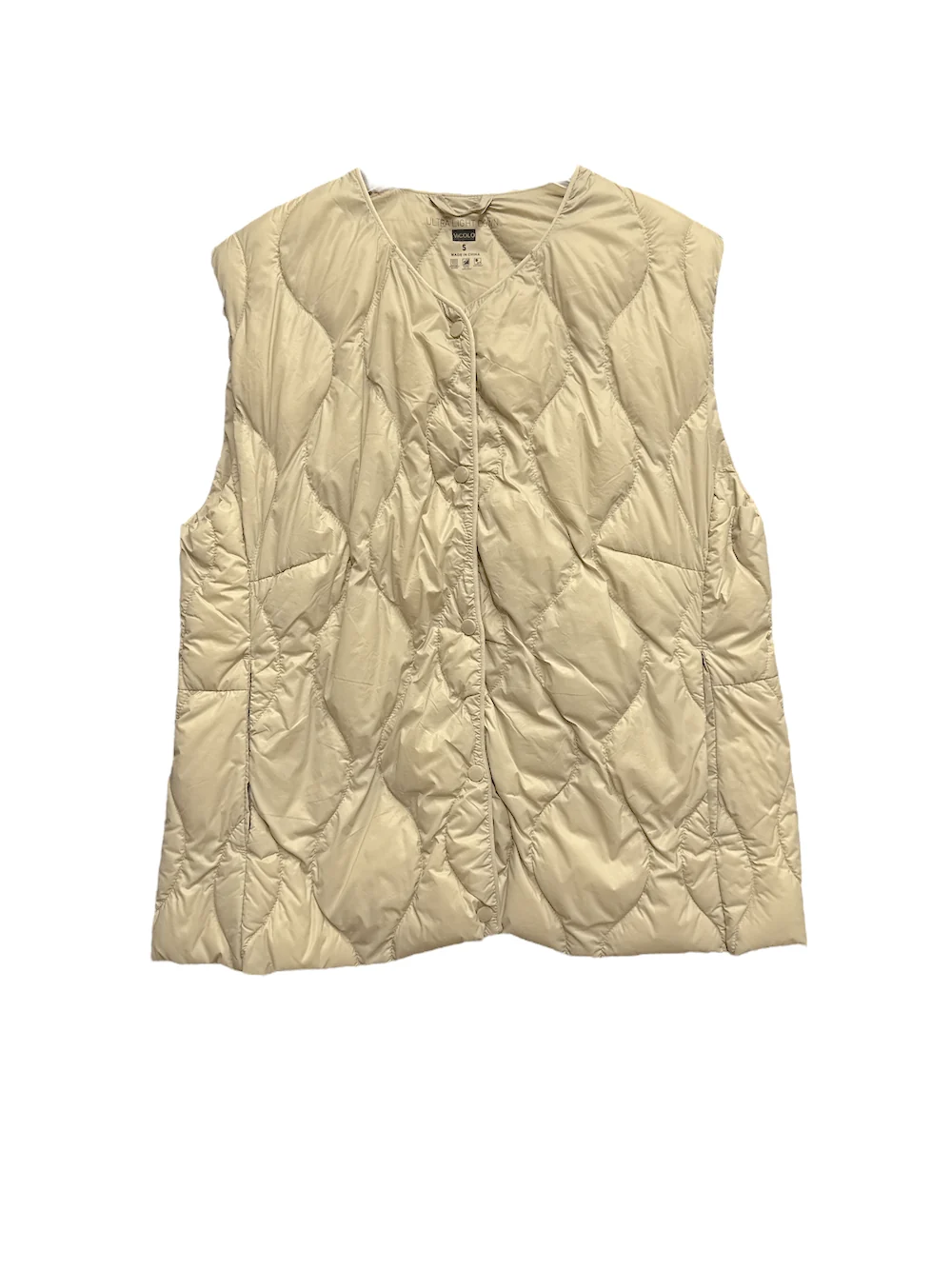 Piumino Vicolo modello gilet beige Piumino Vicolo modello gilet beige