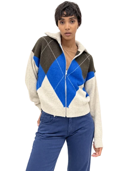 Pull Have One rombi bluette