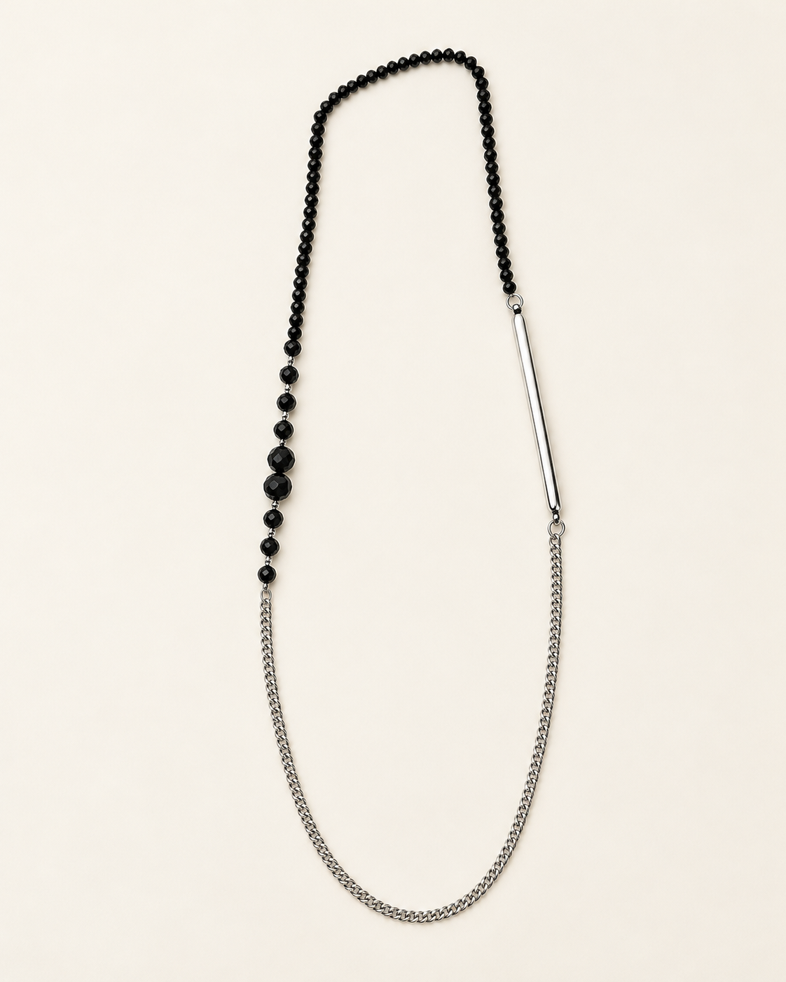 Collana nera con barra dargento | Venere By Tip Tap